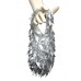 Evening Bag - Metalic Leaf Sequined & Beaded Hobo-Style bag - Silver - BG-22437SV